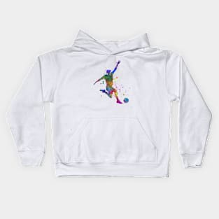 Soccer player in watercolor Kids Hoodie